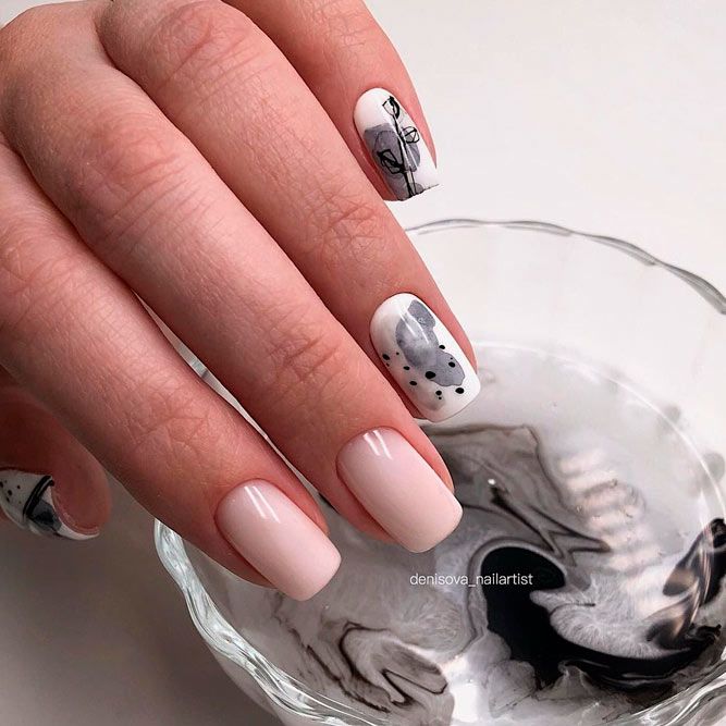 Abstract Floral Designs for Square Nails