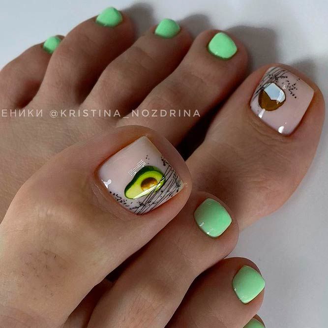 Toe Nails With Fruits Accent