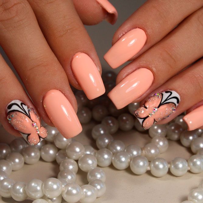 Peach deals nail designs