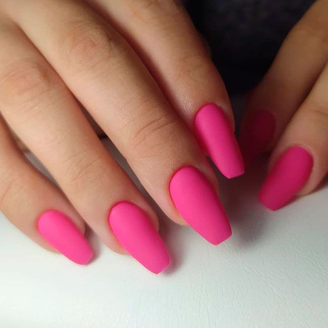 Total Matte Pink Coffin Nails