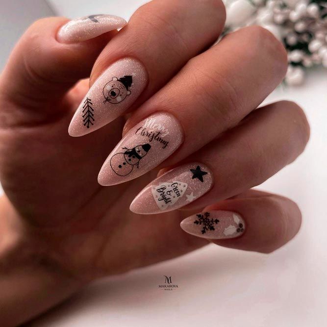 Funny Snowmen For Christmas Nails