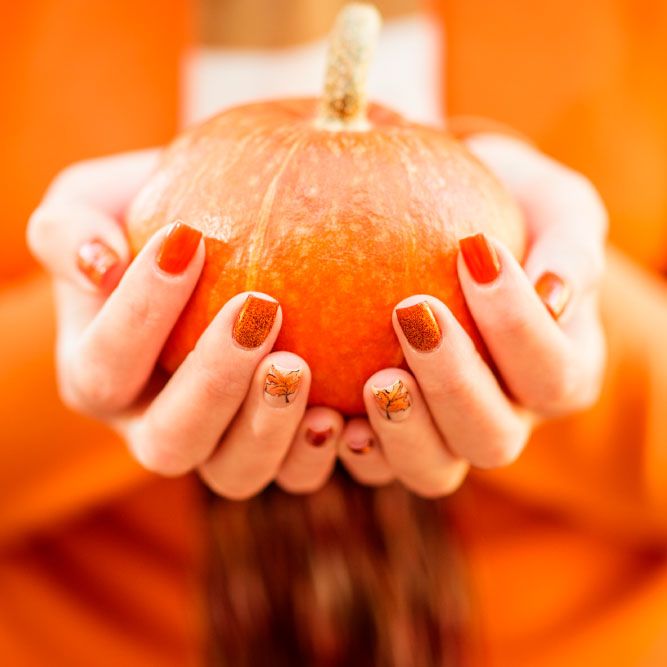 Sparkly Fall Nail Designs