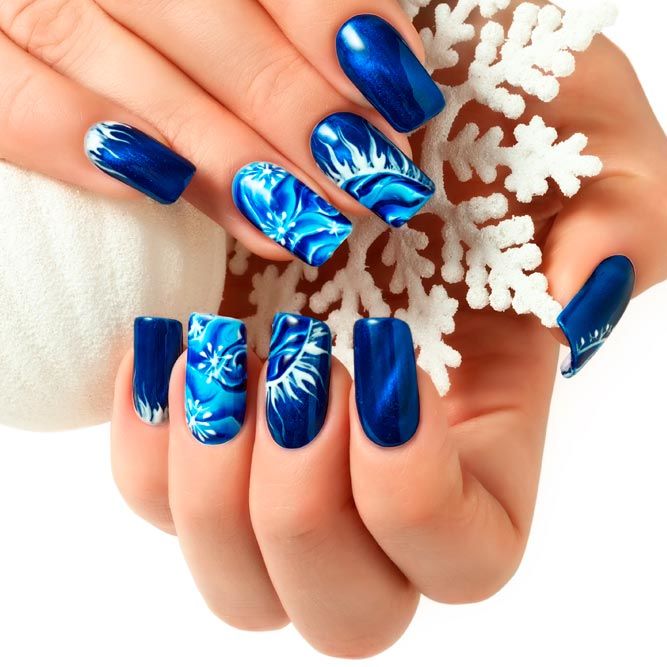 Inky Blue Winter Nails: Try to Be Bold