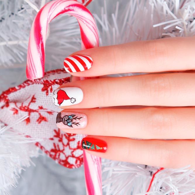 Winter Nails with Animals Art