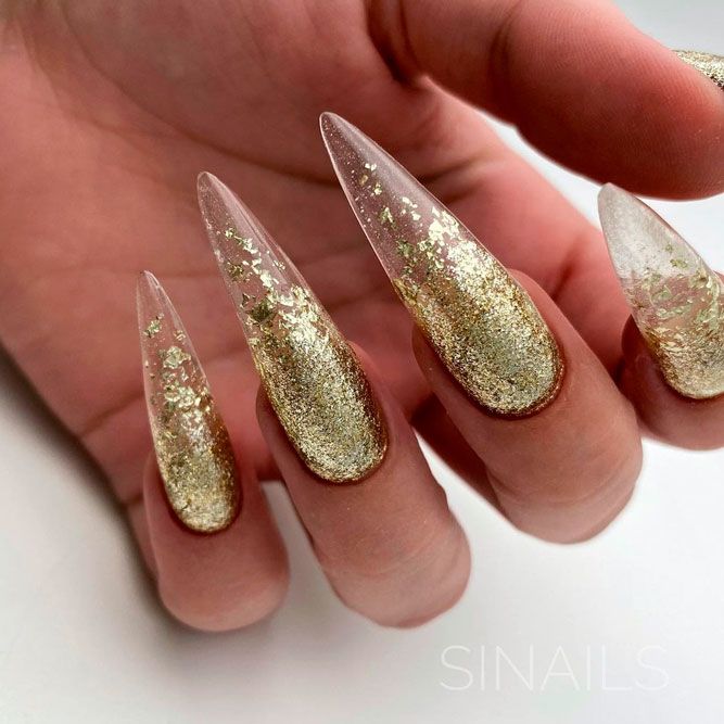 Cool Extra Foil Ombre Winter Nails
