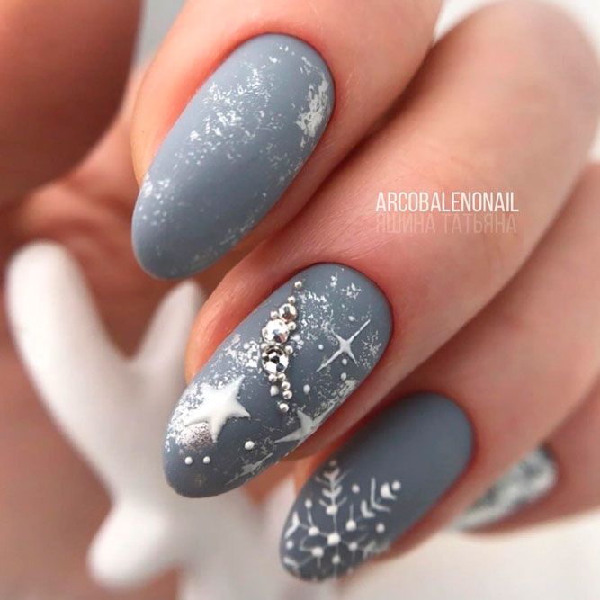 Winter Nails with Star Splash