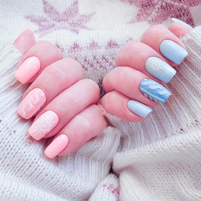 Knitted Winter Nail Designs