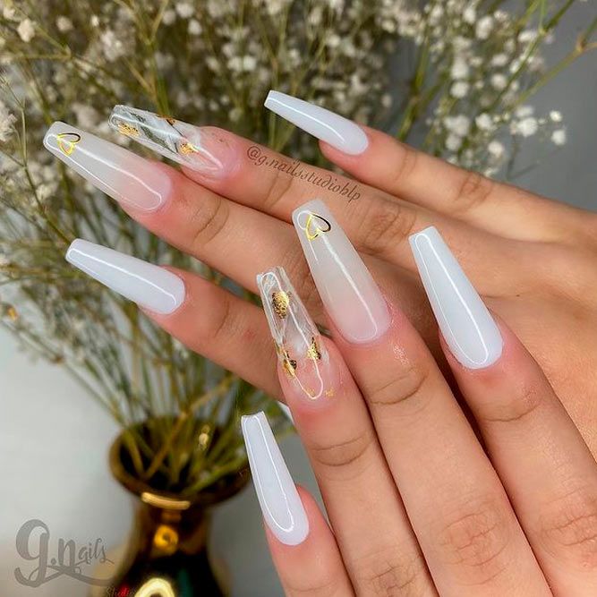 Classic White Ballerina Nails