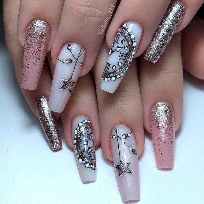 Shine with Glitter Ombre New Years Nails!