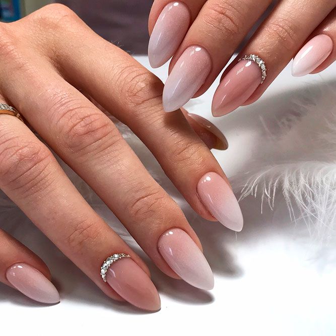 White Nails With Color Fade