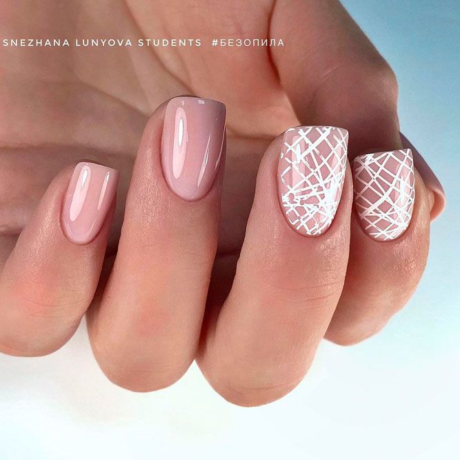 Stunning Lined White Nail Designs