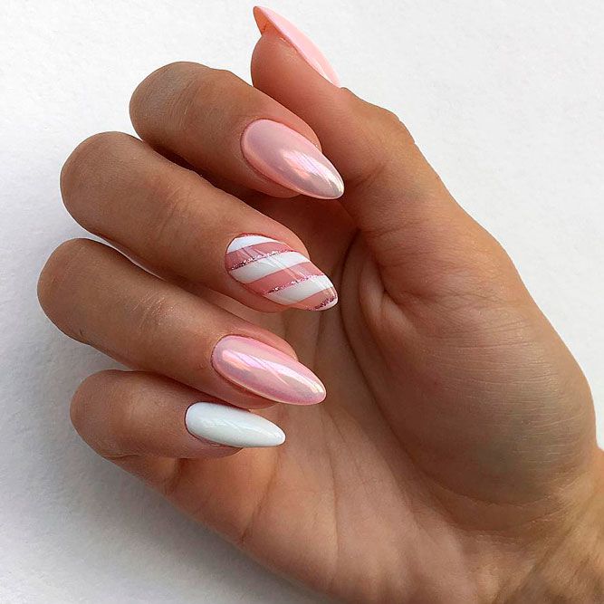 Lined White Nail Designs