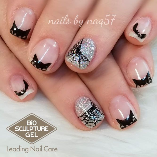 Cat Nail Design With Web Accent