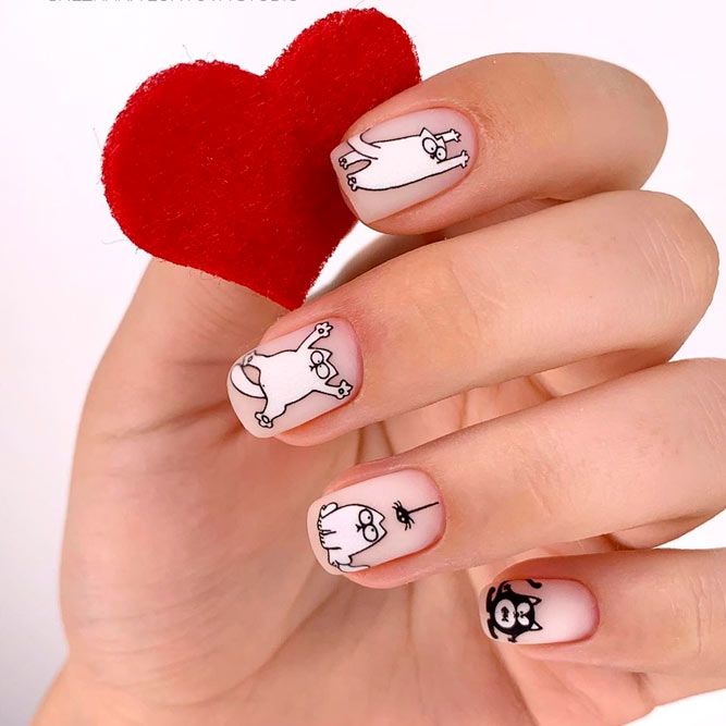 Simon's Cat Design Nails