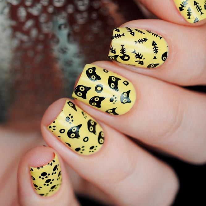 Stamping Cat Nails Designs