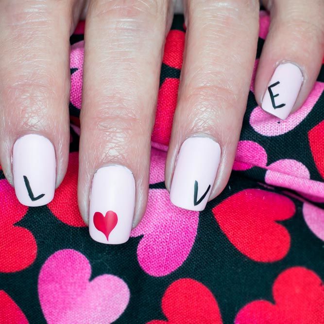 Love Art for Valentines Day Nails