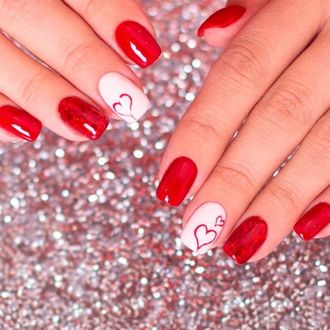 Red Hues for Valentines Day Nails