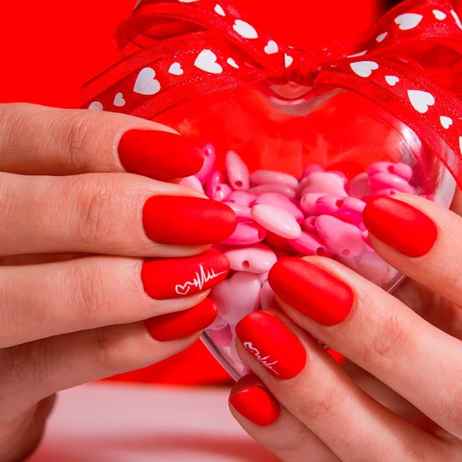 Pulse of Love on Valentines Day Nails
