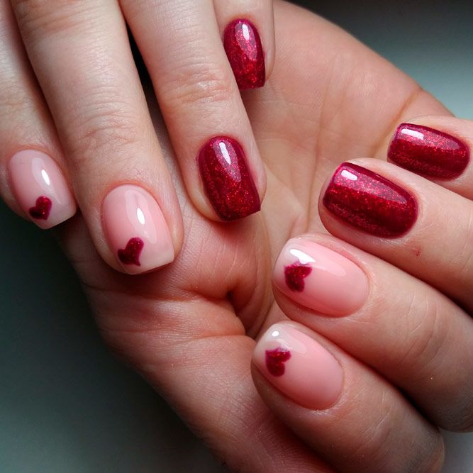 Passionate Red Hues for Valentines Day Nails