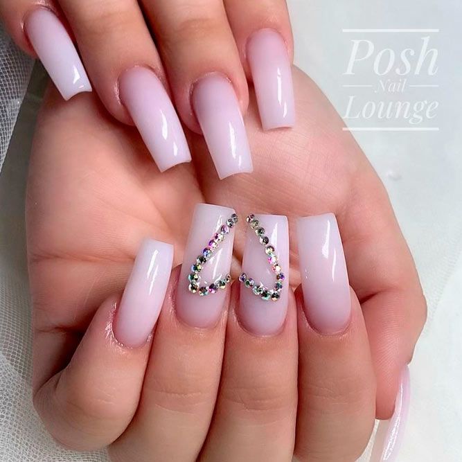 Easy Lovely Art with Studs Valentines Day Nails