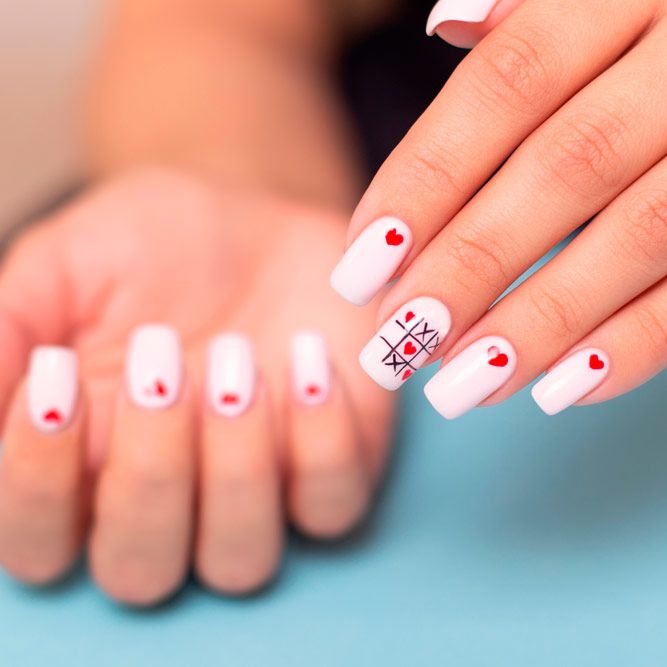 Many Lovely Hearts for Valentines Day Nails