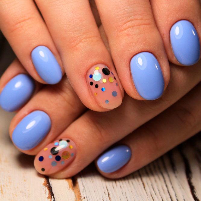 Glitter Polka Dots Nails Design