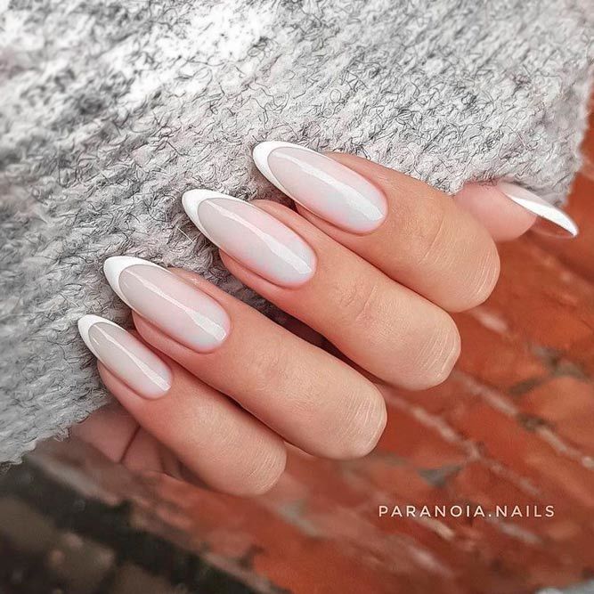 Beautiful White Tip For Long Acrylic Nails