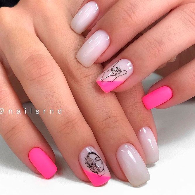 Stamping Pink Nail Art
