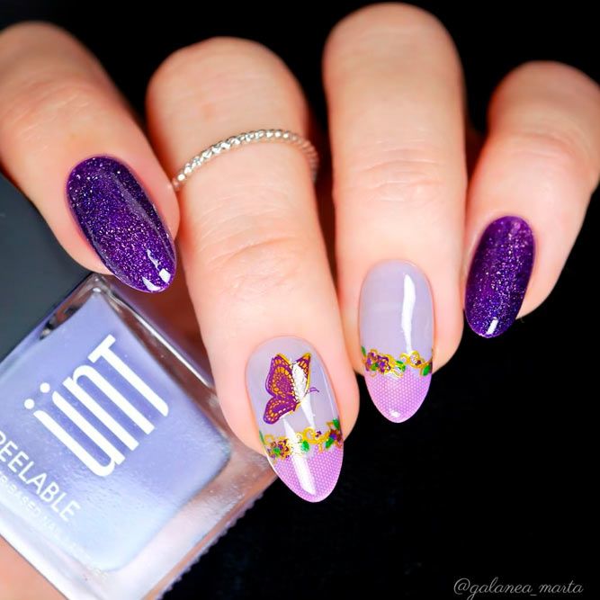 Bright Nail Designs With Butterflies