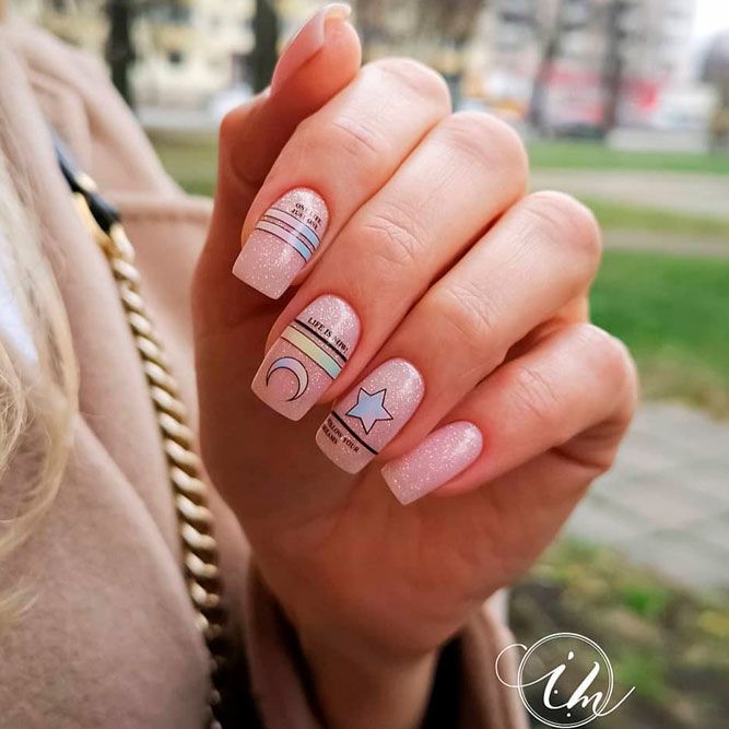 Simple But Interesting Striped Square Nails