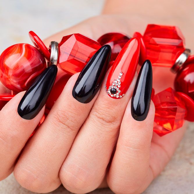 Black and Red Nails