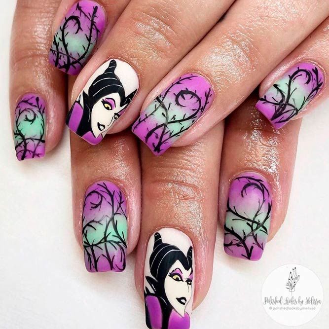 Maleficent Art For Your Halloween Nails