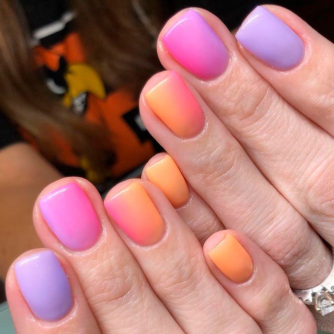Pastel Rainbow Easter Color Nails
