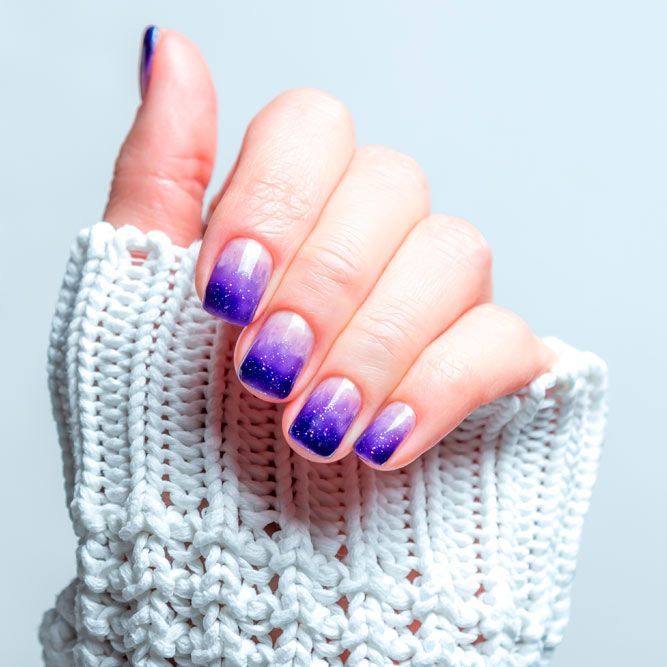 Dark Blue Gradient Nails