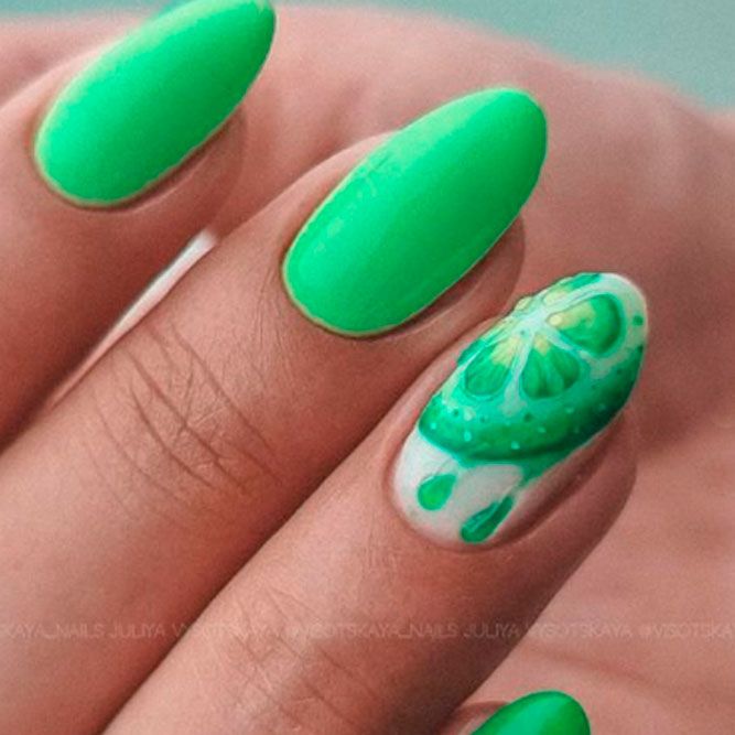Cute Lime Green Nails