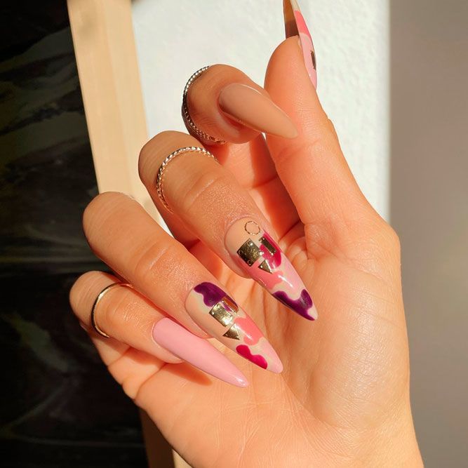 Abstract Art For Your Nude Stiletto Nails