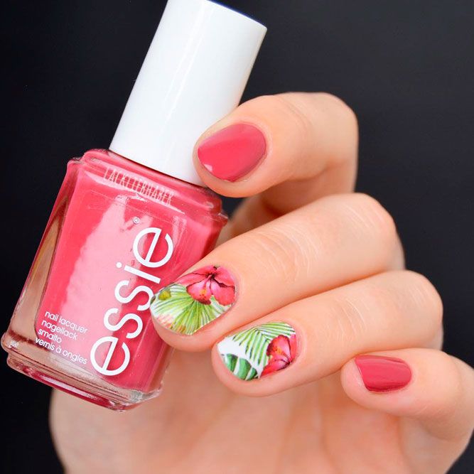 Tropical Flowers Nails