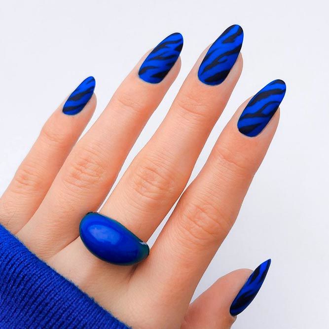 Royal Blue Shade On Spring Nails