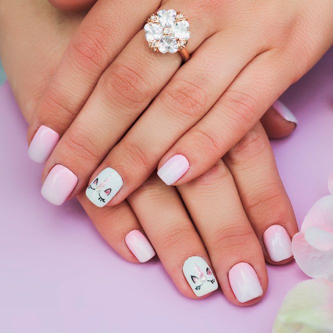 Light Pink Unicorn Nails