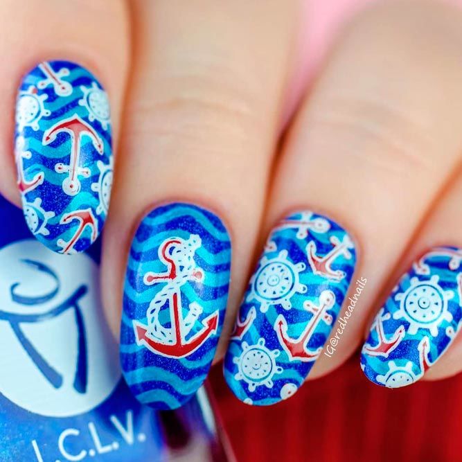 Anchor Nails with Stickers