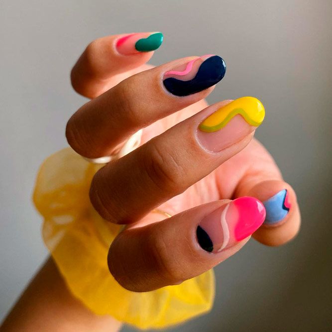 Cute Nails with Abstract Art