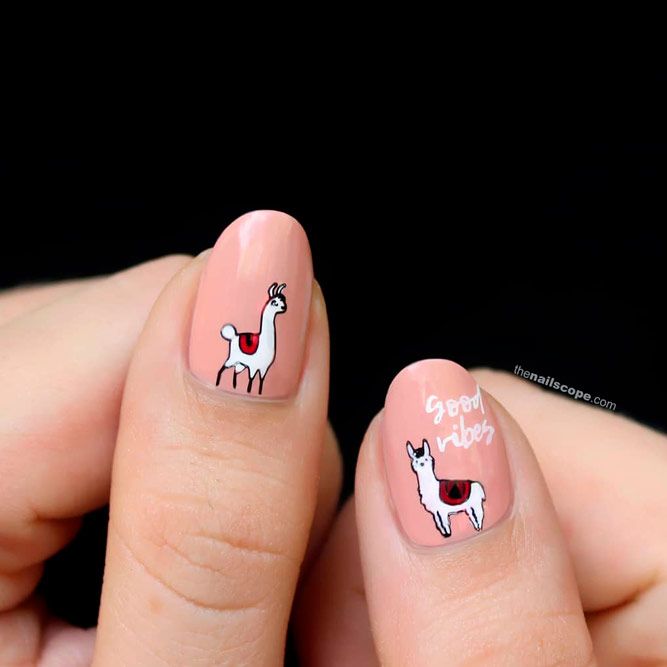 Cute Nail Ideas with Animals Accent