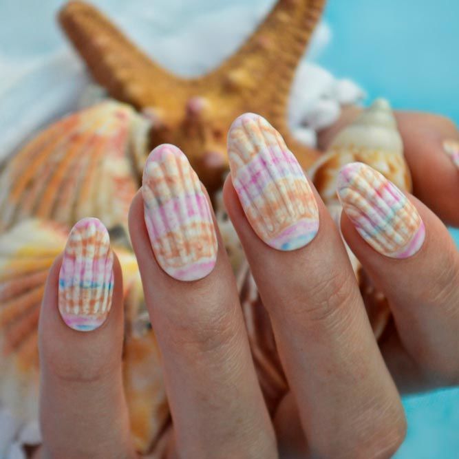 Mermaid Nail Art with Seashells