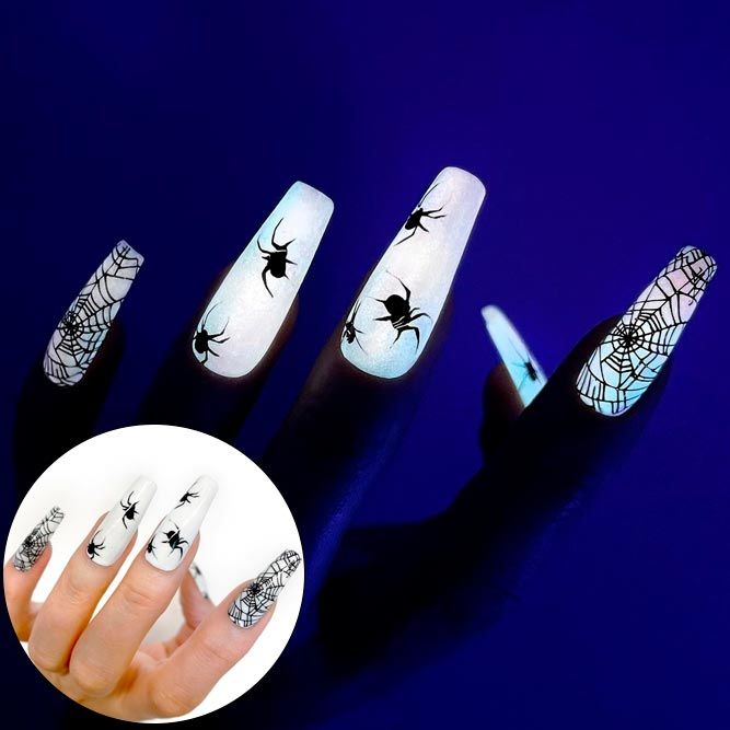 Spider Web Nails For Halloween Party