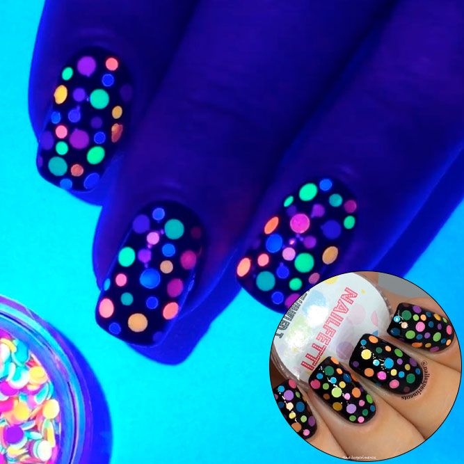 Glow In The Dark Nails with Dots
