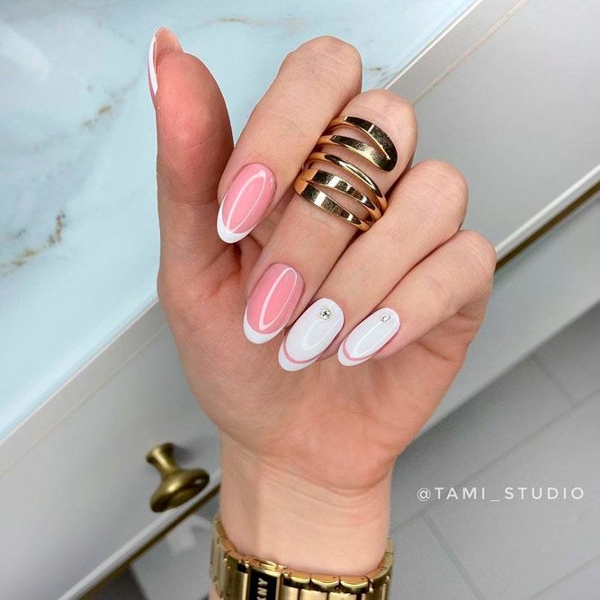 Unusual French Tips Nails for Brides