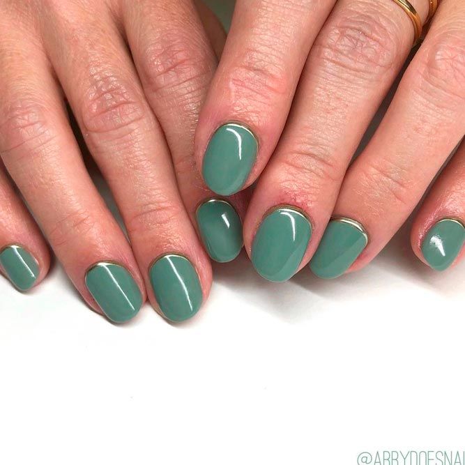 Simple Sage Green Nails