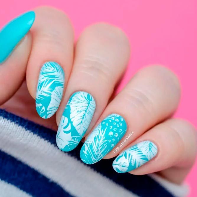 Tropical Nails In Pastel Colors