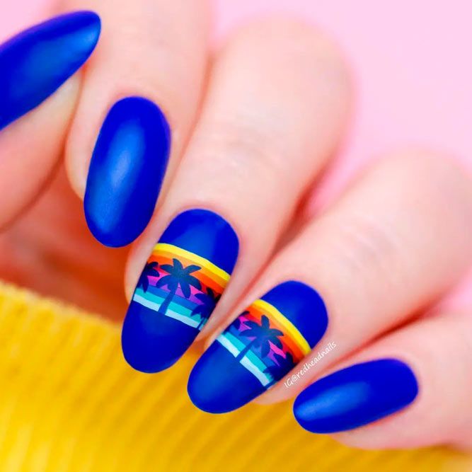 Tropical Nail Designs with Palm Trees