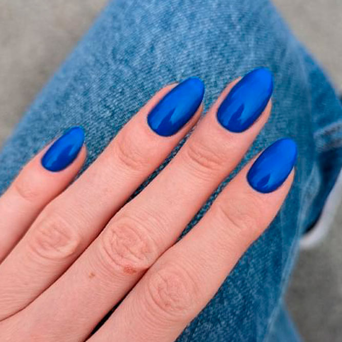 Patriotic Blue Nail Design